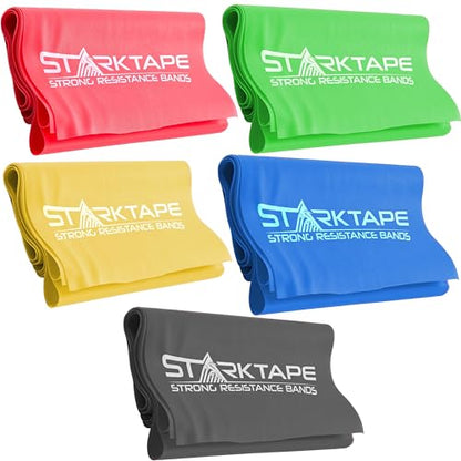 Resistance Bands Set. 3 or 5 Pack Non-Latex Physical Therapy, Professional Elastic Band. Perfect for Home Exercise, Workout, Strength Training, Yoga, Pilates, Rehab, Gym - color: Yellow/Red/Green/Blue/Gray