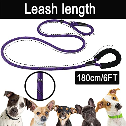 Dog Leash,6 FT Heavy Duty Dog Leashes with Comfortable Padded Handle,Purple - color: Purple, size: 6 Feet x 1/2 Inch