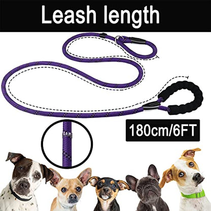 Dog Leash,6 FT Heavy Duty Dog Leashes with Comfortable Padded Handle,Purple - color: Purple, size: 6 Feet x 1/2 Inch