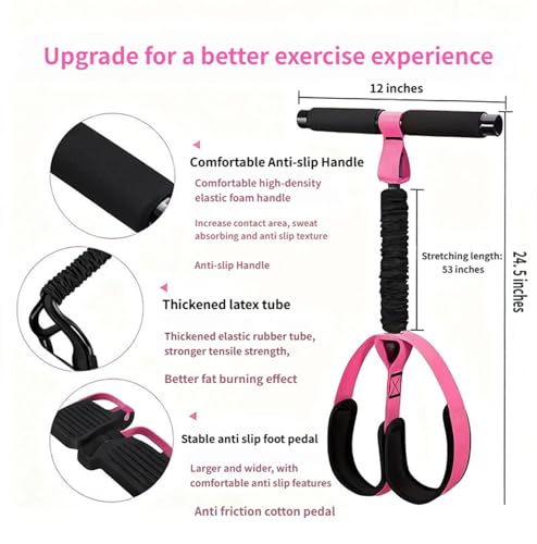 Multifunction Pedal Resistance Band with Handle,Tube/Petal/Foot/Full Body Resistance Bands with Handles,Multifunctional Foot Pedal Resistance Band,Leg Raise Straps.
