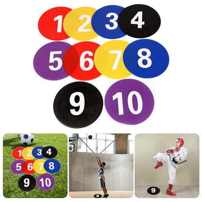 10 Pcs Flat Cones Spots Markers, Floor Dots Spots Markers, 9 Inch Nonslip Plastics Agility Markers Flat Field Cones Floor Dot