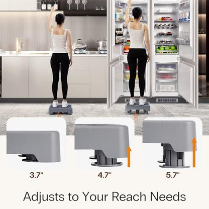 StrongTek 5.7" Adjustable Step Stool, Non-Slip One Step Platform for Adults & Seniors, Portable Mobility Aid and Stair Assist for Kitchen, Bathroom, Bedside & Outdoor