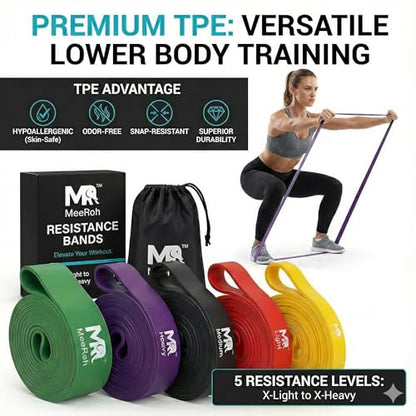 MeeRoh Pull Up Assist Band – Heavy Duty Resistance Band for Pull Ups – Premium Calisthenics Equipment for Home Gym – Assisted Pull Up Bands for Strength Training, Mobility & Pullup Bar Doorway Use