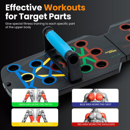 Push Up Board Fitness, Portable Dismountable 17 in 1 Push Up Bar at Home Gym, Multi-functional Pushup Stands Professional Strength Training Equipment For Man and Women - color: BLACK-1