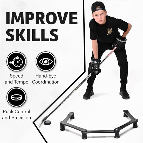ACE HOCKEY The Snake Stickhandling Trainer – Adjustable Hockey Training Aid for Puck Control, Quick Hands, Reaction Time & Coordination – Snake 5, Snake 7 & Elevated Styles - style: Snake 5