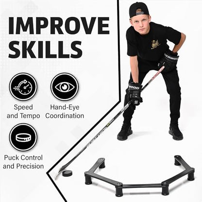 ACE HOCKEY The Snake Stickhandling Trainer – Adjustable Hockey Training Aid for Puck Control, Quick Hands, Reaction Time & Coordination – Snake 5, Snake 7 & Elevated Styles - style: Snake 5