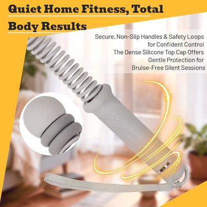 Ropeless Battle Ropes with Adjustable Weights, Easy-to-Carry Silent Fitness Tool for Total-Body Sculpting, Cardio & Fat Burn, Home Gym Strength Equipment for Core, Arms and Glutes - Grey - size: Grey