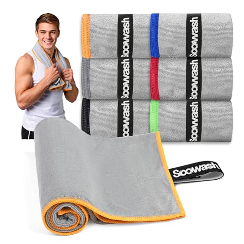 Microfiber Gym Towels for Showering Working Out Quick Dry Negative ions Large Middle Small Sizes Lightweight Gym Towel for Men Women Tennis Sports Towels for Body Hot Yoga Fitness Essentials - color: Gray, size: 16 Inch X 31.5 Inch