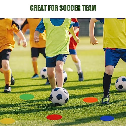 PATIKIL 9 Inch Spot Markers, 30Pcs Agility Dots Floor Flat Spot Markers PVC Anti-Slip Sports Dots Flat Field Cones for Soccer Football Speed Agility Training