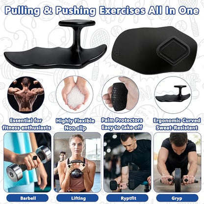 Large Silicone Workout Grips Kit with Gym Towel &Storage Case,Weight Lifting Gloves Alternative,Gym Grips Gloves Gifts for Men Women,Gym Hand Palm Protection Pads for Dumbbell,Barbell,Rypt