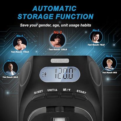 Grip Strength Tester Trainer - Dynamometer Handgrip Measurer Meter, Handheld Strengthener Exerciser for Sports, School, and Home Use