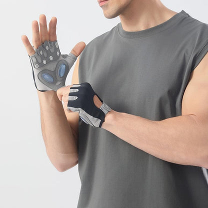 Workout Gloves for Men Women Exercise Gloves for Weight Lifting Fitness Cycling Gym Training with Grip Cushion Pads - color: Black