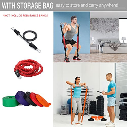 Detachable Resistance Bands Bar 30"/35.4"/38.5" Length Max Load 500LBS for Home Gym Full Body Workout Fitness Bar - style: Total Length:75cm/30"
