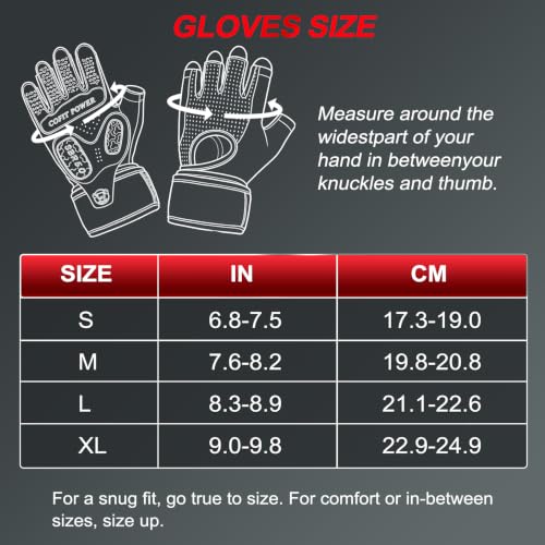 COFIT Padded Workout Gloves with Wrist Support, Gym Gloves for Men Women - size: Medium