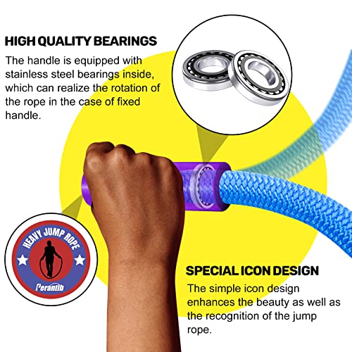 Weighted Jump Ropes with 360 Degree Rotation Handle.1 Inch 2.7LB/3LB Heavy Jump Rope for Men and Women,Jump Ropes for Fitness - color: Blue