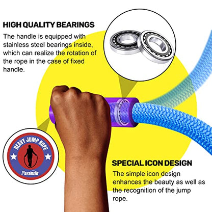 Weighted Jump Ropes with 360 Degree Rotation Handle.1 Inch 2.7LB/3LB Heavy Jump Rope for Men and Women,Jump Ropes for Fitness - color: Blue