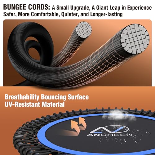 ANCHEER 40" Bungee Rebounder Trampoline with Adjustable Handle, 400LBS - color: Blue