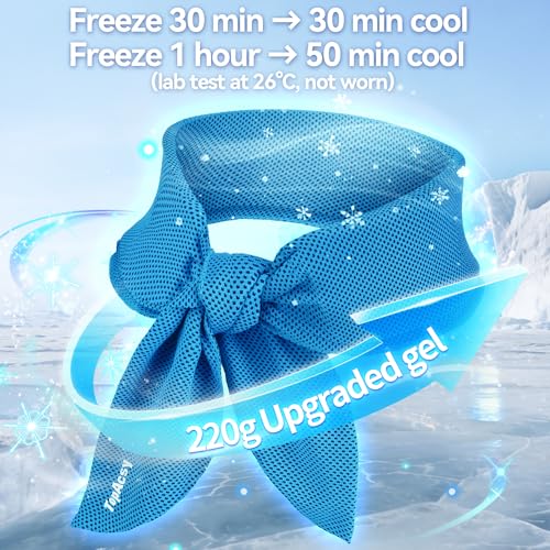 2-Pack New Upgraded Cooling Neck Wraps, Neck Coolers for Hot Weather, Leak-Proof Cooling Gel, 360° Full-Wrap, Cool Relief - Head, Neck, Wrists... - color: Blue+black