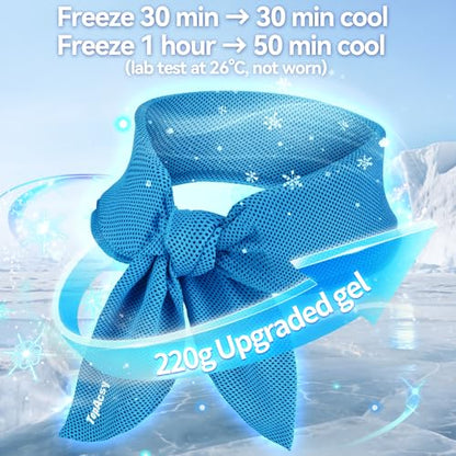2-Pack New Upgraded Cooling Neck Wraps, Neck Coolers for Hot Weather, Leak-Proof Cooling Gel, 360° Full-Wrap, Cool Relief - Head, Neck, Wrists... - color: Blue+black