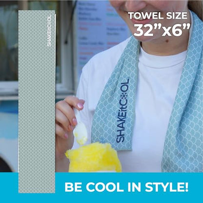 Original Cooling Towel – Be Cool in Style - Heat Relief, Soft, Lightweight, Sun Protection, Easy Clean - Perfect for Biking, Running, Yoga, Gym, Gardening - Green Scale - color: Green Scale