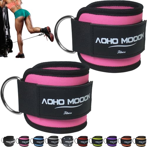 Comfortable Adjustable Ankle Straps for Cable Machines Women, Gym Workout Leg Strap, Ankle Cuffs for Glute Workouts, Foot Straps for Kickback, One Size Fit All