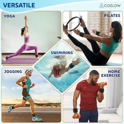 Ankle & Wrist Weights - for Men & Women - 1 Pair - Adjustable Silicone Workout Bands for Fitness & Strength Training - Wearable Leg & Cuff Weight Straps for Yoga & Dance