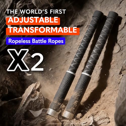 X2 Ropeless Battle Ropes Adjustable Weight, Convertible to Fitness Bar - color: Dim Gray