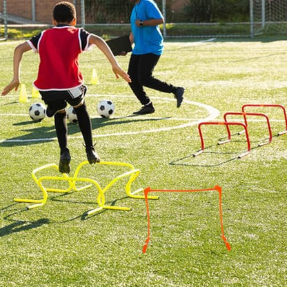 Homoyoyo Soccer Agility Hurdles Adjustable Height Wear-Resistant Plastic Speed Hurdles Foldable Training Equipment for Football Running and Athletic Drills