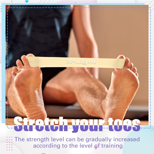 Set of 5 Toe Stretcher Band Separator Spacer Bunion Correction Hallux Valgus Alignment Foot Stretcher Straightener Resistance Loop Yoga Exercise Foot Care with Carry Bag(Pastel)