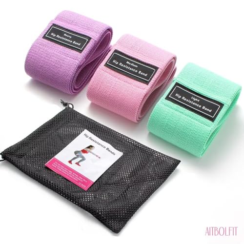 Fabric Resistance Bands for Working Out, 4 Levels Non-Slip Booty Bands Set for Women Men, Workout Exercise Bands for Legs Glute Hip Squat Yoga Pilates