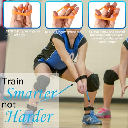 Davllin Volleyball Training Equipment,Volleyball Pass Aid Resistance Band,Elastic Rope Exercise Resistance Bands,Resistance Belt Set for Agility, Serving, Arm Swing Passing Training