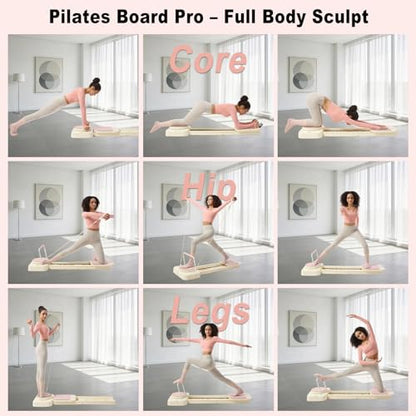 Pilates Reformer Board, Foldable Reformer for Full Body Exercise, Portable Pilates Equipment for Home Gym – Improve Posture & Flexibility