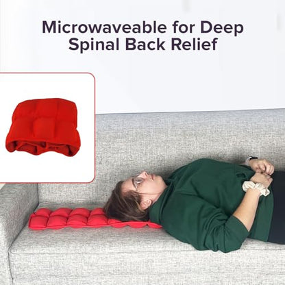 Microwavable Heated Acupressure Back Stretcher by Hot Spine - Full Back and Neck Decompression, Spine Alignment, and Deep Tissue Therapy with 24 Heated Massage Sections for Ultimate Back Pain Relief