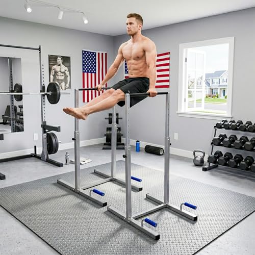 FEBTECH Dip Bar Station Set, 9 Level Adjustable Dip Machine, 1000 lbs Heavy Duty Dip Bar for Home Gym, Calisthenics Equipment for Home, Calisthenics Bar, Dips Bar, parallel bars, Full Body Pair Set