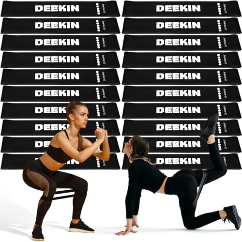 Deekin 20 Pcs Resistance Bands Loop Exercise Bands - color: Black, size: 40-50 lbs