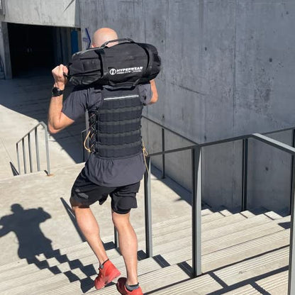 HYPERWEAR Adjustable Sandbag System, Heavy-Duty with Handles & Pre-Filled SandBell Filler Sandbags (25, 40, 80, 160 lbs)