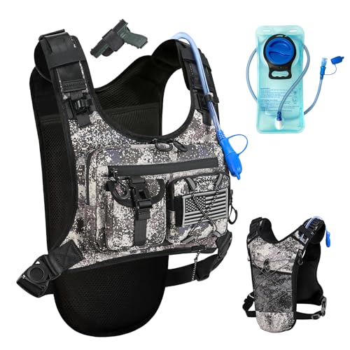 USA Patent Running Hydration Vest Backpack, Lightweight Chest Pack with 2.0L Water Bladder Bag Daypack for Hiking Running Cycling Race Marathon for Women Men - color: Cagray