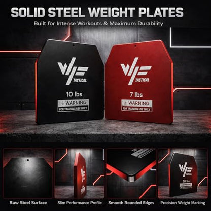 Weight Plates - Steel Pair for Weighted Vests - Fits WFT & Most Vests - Ideal for Running, Cross Training & Strength Workouts