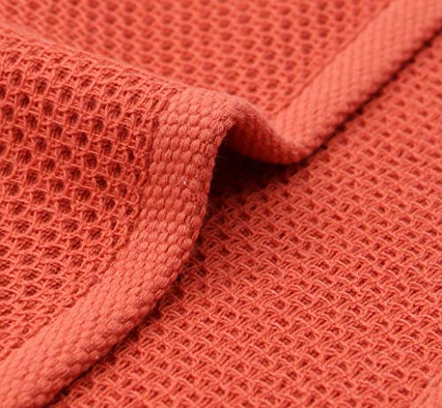 Mia'sDream Cotton Hand Towels,13”x28”, 3 Pack, Brick Red Bath Towels Set | Soft and Absorbent, Waffle Weave, Multi-Purpose Hand Towels for Bathroom,Kitchen,Gym | Cotton Dish Towels For Kitchen Drying