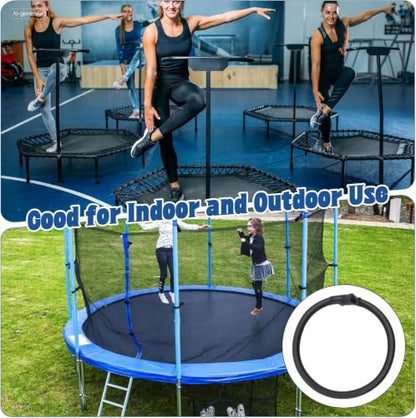 20Pcs Trampoline Replacement Bungee Cords, Black Elastic Trampoline Ropes with Mounting Tool for Repair, Safety Round Trampoline Repair Kit Universal Fit for Most Trampolines