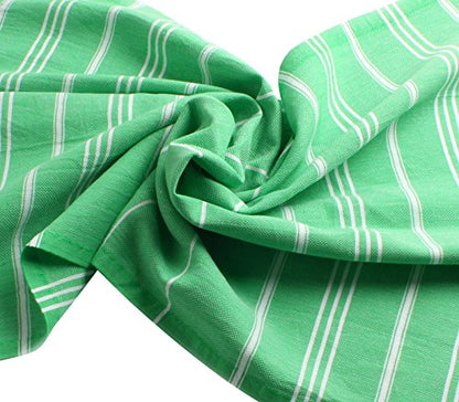 Cacala 100% Turkish Cotton Kitchen Tea Towels, Highly Absorbent Luxury Soft Quick Drying Dish Towel with Hanging Loop for Gym, Yoga, Bath, Sports, Cleaning and Kitchen (23 x 36), Green - color: Green