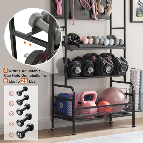 Lauren&Harold 56'' Taller Home Gym Storage Organizer with Hanging Board
