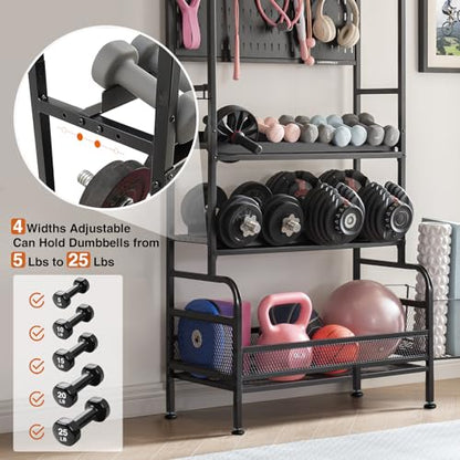 Lauren&Harold 56'' Taller Home Gym Storage Organizer with Hanging Board