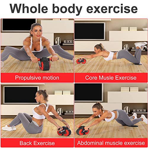 ANCHEER Ab Roller for Abs workout, Ab Wheel Roller with Knee Pad Mat and Intelligent Display, Fitness Ab Carver Pro Roller with Automatic Rebound, Ab Workout Equipment for Abdominal Exercise