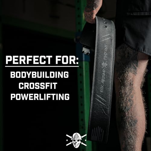 Weight Lifting Belt - Lever Gym Belt for Weightlifting, 10mm Leather Weight Belt for Men - 4 Inches Wide for Support & Stability for Workouts, Powerlifting, Bodybuilding, Fitness & Crossfit