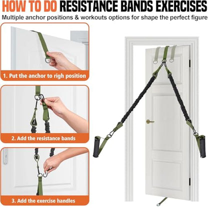 Adjustable Heavy Duty Pull Up Assistance Bands with Fabric Feet and Knee Rest - Pull Up Resistance Bands for Men, Women, and Seniors - Perfect for Dip and Resistance Strength Training Glamflex - color: Army Green