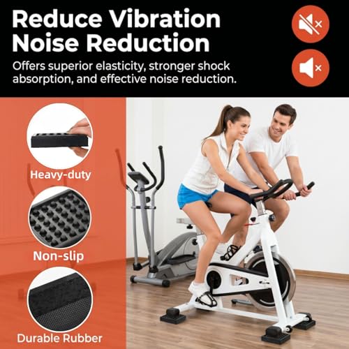 8 Pack Heavy Duty Exercise Equipment Mat, 4 x 4 x 0.8 Inch Non Slip Noise Reduction Mat for Treadmill, Treadmill Mat Pad for Rubber Hardwood Floors Carpet Protection Home Gym