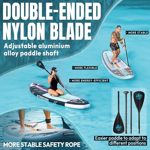 11'6"x35" Inflatable Paddle Board, 450lbs Extra Wide Stand Up Paddleboard for Adults with Premium SUP Accessories Kit & Backpack, Blow Up Kayak Non-Slip Stable Deck Boat for Yoga Fishing Surf - style: blue/ kayak seat