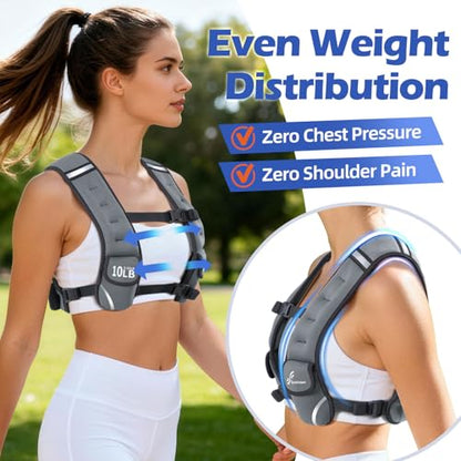 Sportneer Adjustable Weighted Vest Woman: 6-10lb/10-18lb Weighted Vests - color: Gray, size: 6-10 lbs