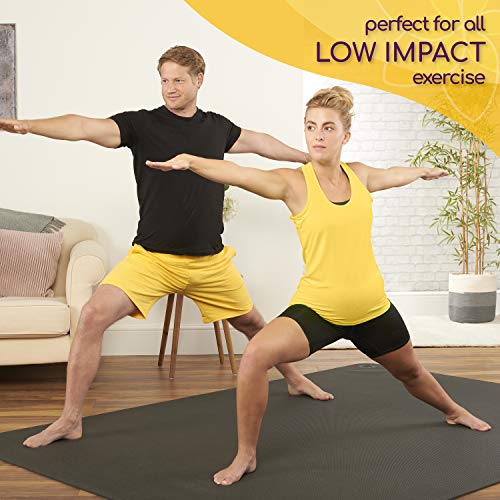 Large Yoga Mat 6'x4'x8mm Extra Thick, Durable, Eco-Friendly, Non-Slip & Odorless Barefoot Exercise and Premium Fitness Home Gym Flooring Mat by ActiveGear